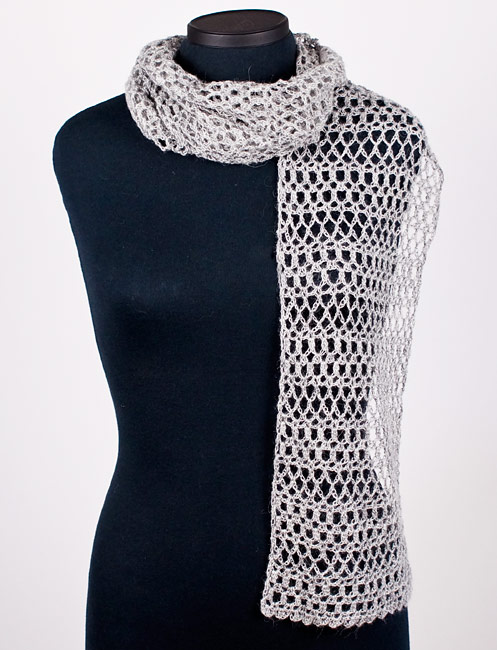 (image for) Banded Lace Wrap crochet pattern - Click Image to Close