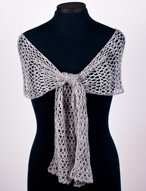 (image for) Banded Lace Wrap crochet pattern - Click Image to Close