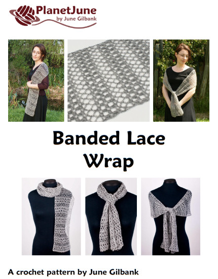 (image for) Banded Lace Wrap crochet pattern - Click Image to Close