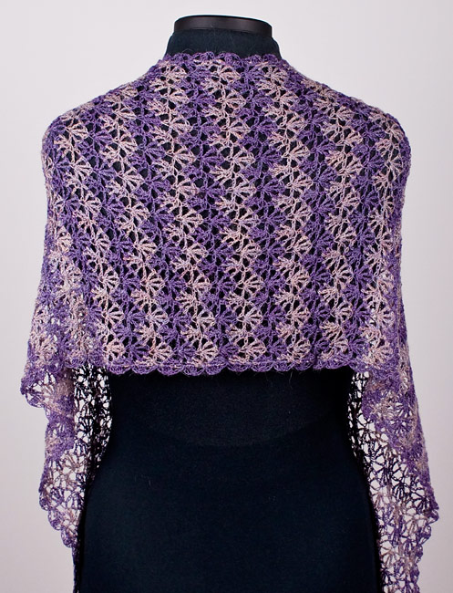 (image for) Rippled Lace Rectangular Shawl crochet pattern - Click Image to Close