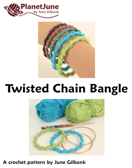 Twisted Chain Bangle DONATIONWARE crochet pattern - Click Image to Close
