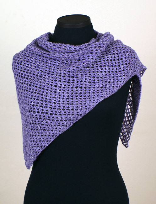 (image for) Cozy Mesh Triangular Shawl crochet pattern - Click Image to Close