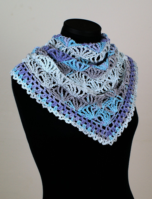 (image for) Palm Leaves Triangular Shawl crochet pattern - Click Image to Close
