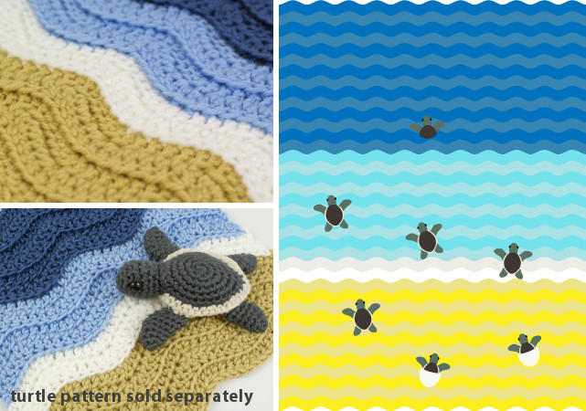 Ribbed Ripple/Turtle Beach blanket DONATIONWARE crochet pattern - Click Image to Close