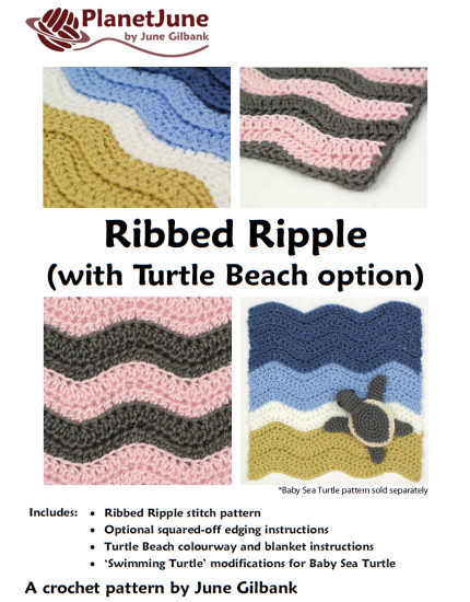 Ribbed Ripple/Turtle Beach blanket DONATIONWARE crochet pattern - Click Image to Close