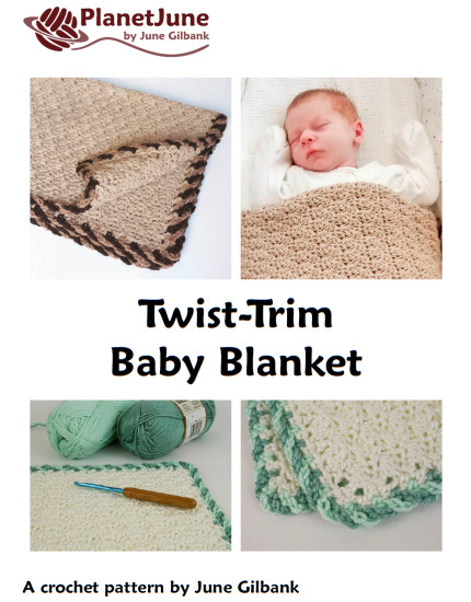 (image for) Twist-Trim Baby Blanket crochet pattern - Click Image to Close