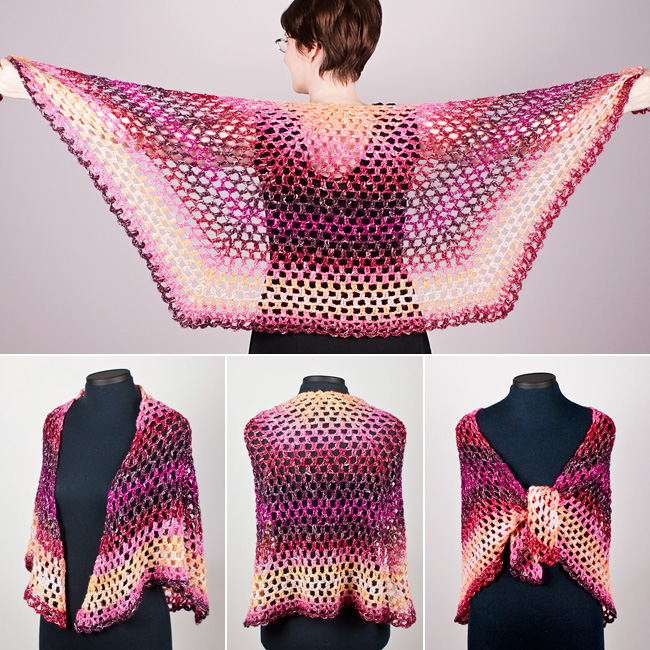 (image for) Half-Hexagon Shawl crochet pattern - Click Image to Close