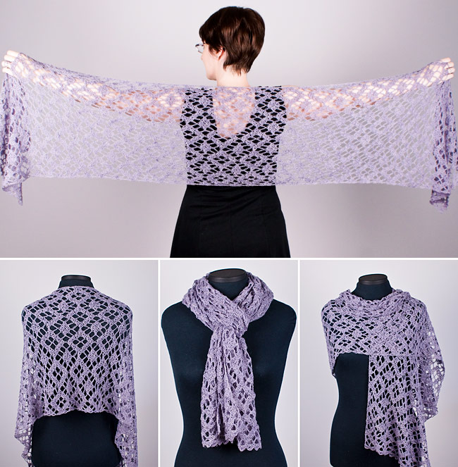 (image for) Diamond Lace Wrap crochet pattern - Click Image to Close