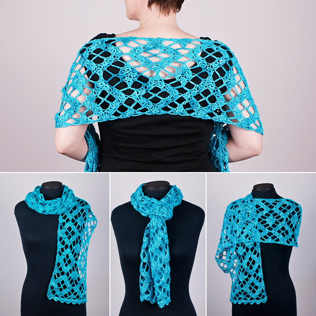 (image for) Diamond Lace Wrap crochet pattern - Click Image to Close