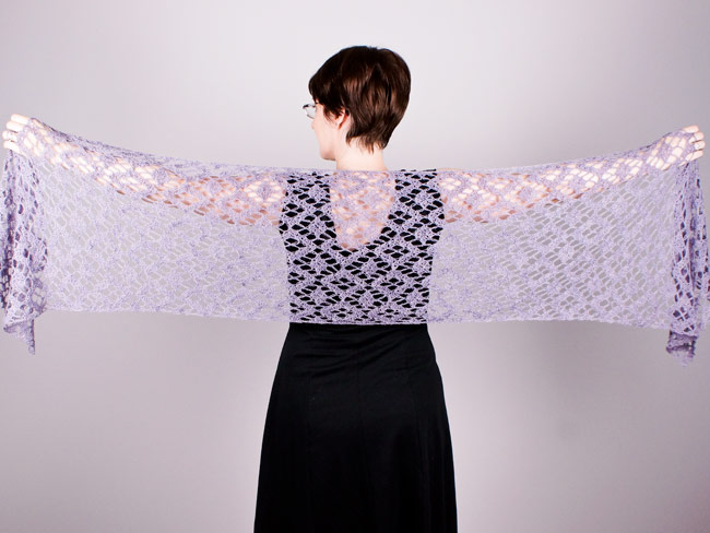 (image for) Diamond Lace Wrap crochet pattern - Click Image to Close