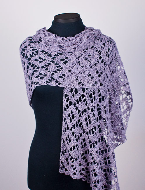 (image for) Diamond Lace Wrap crochet pattern - Click Image to Close