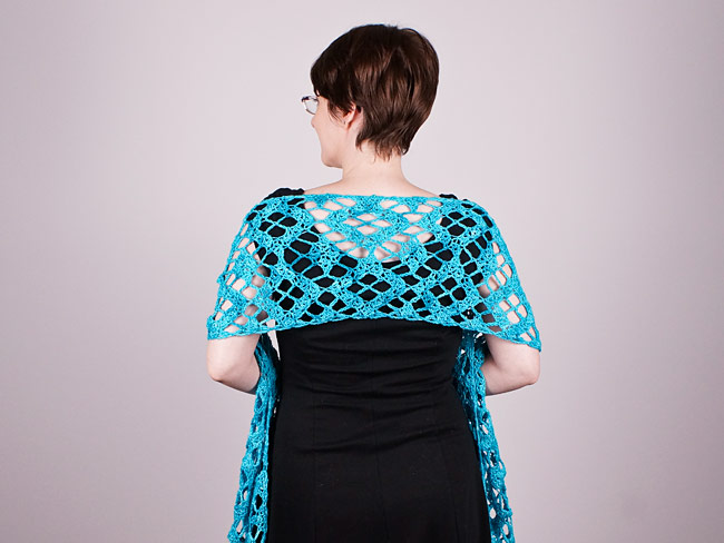 (image for) Diamond Lace Wrap crochet pattern - Click Image to Close