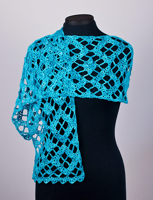(image for) Diamond Lace Wrap crochet pattern - Click Image to Close