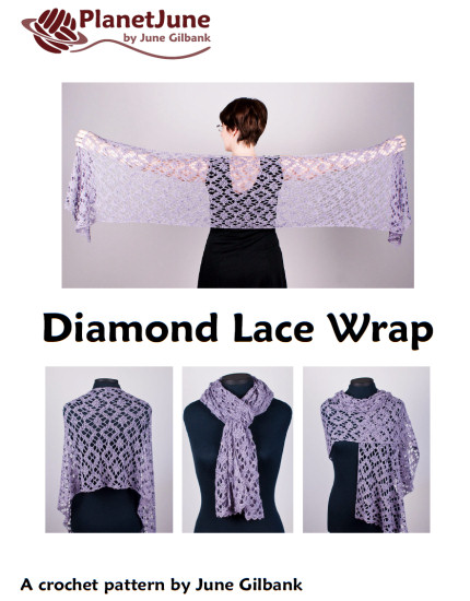 (image for) Diamond Lace Wrap crochet pattern - Click Image to Close