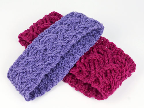 Cozy Cables Earwarmer headband crochet pattern - Click Image to Close