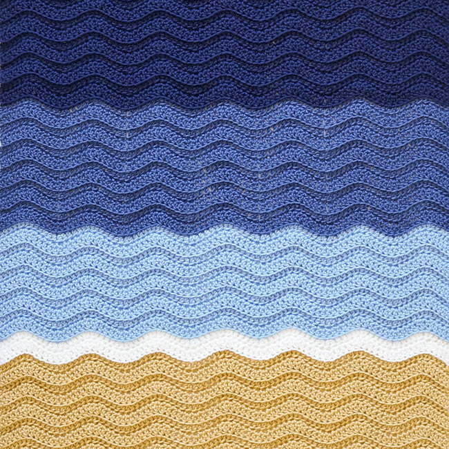 (image for) Turtle Beach Blanket (Classic Blue Version) afghan crochet pattern - Click Image to Close