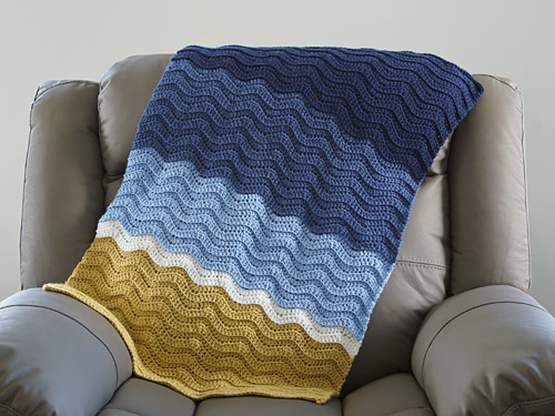 Turtle Beach Blanket (Classic Blue Version) afghan crochet pattern - Click Image to Close