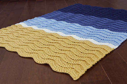 Turtle Beach Blanket (Classic Blue and Teal Ombre Versions) - TWO afghan crochet patterns - Click Image to Close