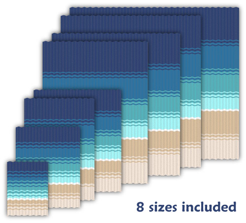 (image for) Turtle Beach Blanket (Classic Blue and Teal Ombre Versions) - TWO afghan crochet patterns - Click Image to Close