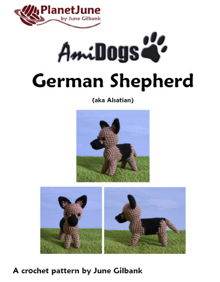 (image for) AmiDogs German Shepherd (Alsatian) amigurumi crochet pattern - Click Image to Close