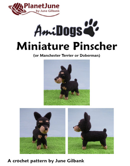 (image for) AmiDogs Miniature Pinscher amigurumi crochet pattern - Click Image to Close