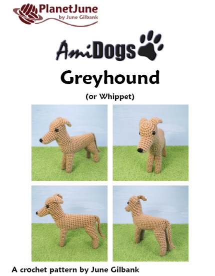 (image for) AmiDogs Greyhound (or Whippet) amigurumi crochet pattern - Click Image to Close