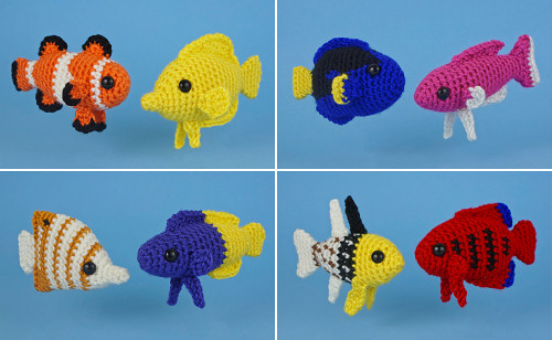 Tropical Fish Sets 1-4: EIGHT amigurumi fish crochet patterns - Click Image to Close