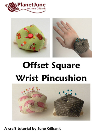 Offset Square Wrist Pincushion DONATIONWARE sewing tutorial - Click Image to Close