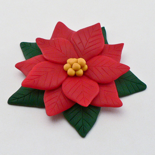 Polymer Clay Poinsettia DONATIONWARE craft tutorial - Click Image to Close