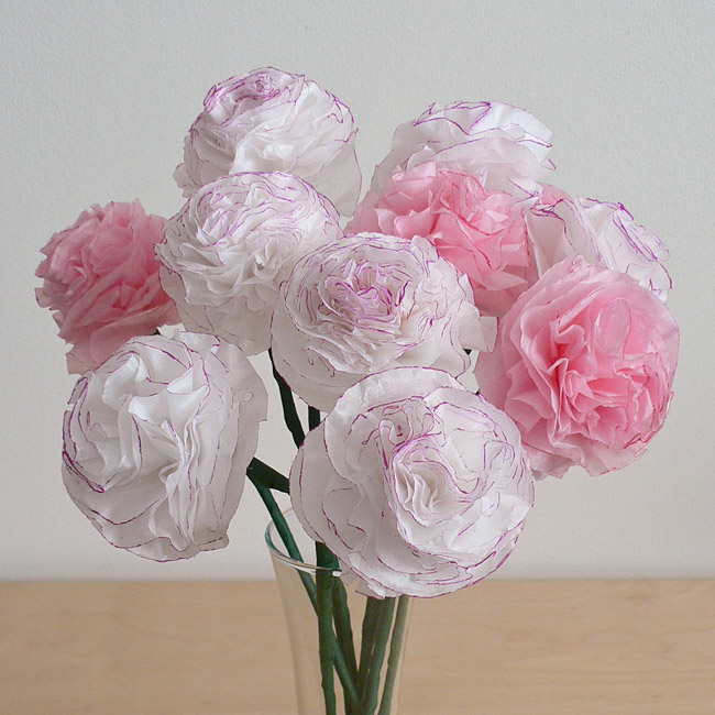 Tissue Paper Carnations DONATIONWARE paper craft tutorial - Click Image to Close