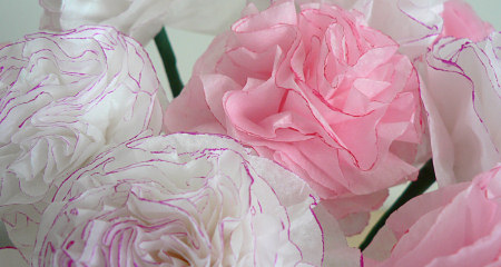Tissue Paper Carnations DONATIONWARE paper craft tutorial - Click Image to Close