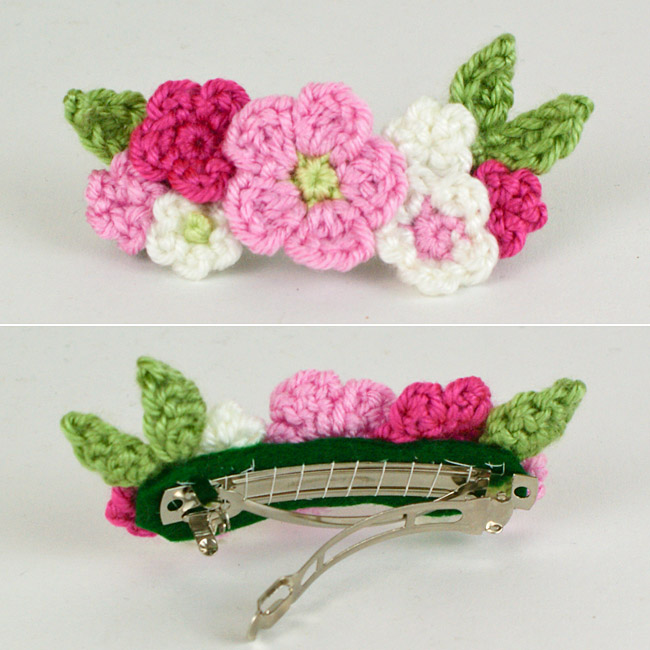 crocheted posy barrette by planetjune