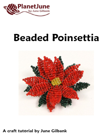 Beaded Poinsettia DONATIONWARE craft tutorial - Click Image to Close