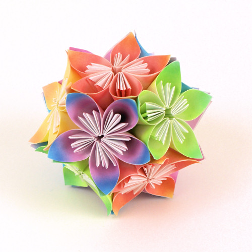 Kusudama Flowers DONATIONWARE paper craft tutorial - Click Image to Close