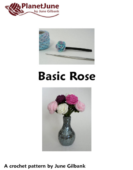 Basic Rose DONATIONWARE flower crochet pattern - Click Image to Close