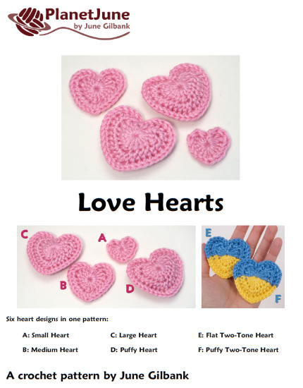 (image for) Love Hearts DONATIONWARE crochet pattern - Click Image to Close