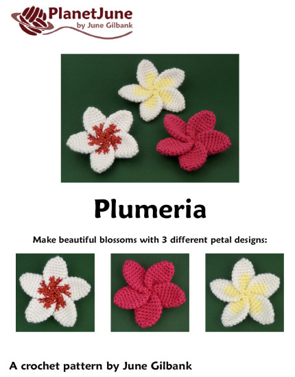 Plumeria DONATIONWARE flower crochet pattern - Click Image to Close