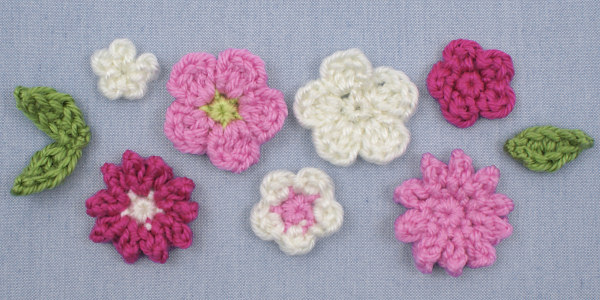 (image for) Posy Blossoms DONATIONWARE flowers and leaves crochet pattern - Click Image to Close