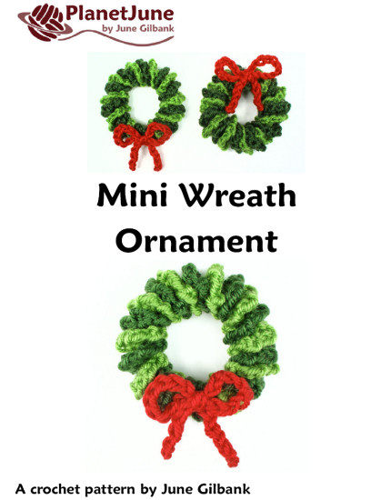 Mini Wreath Ornament DONATIONWARE crochet pattern - Click Image to Close