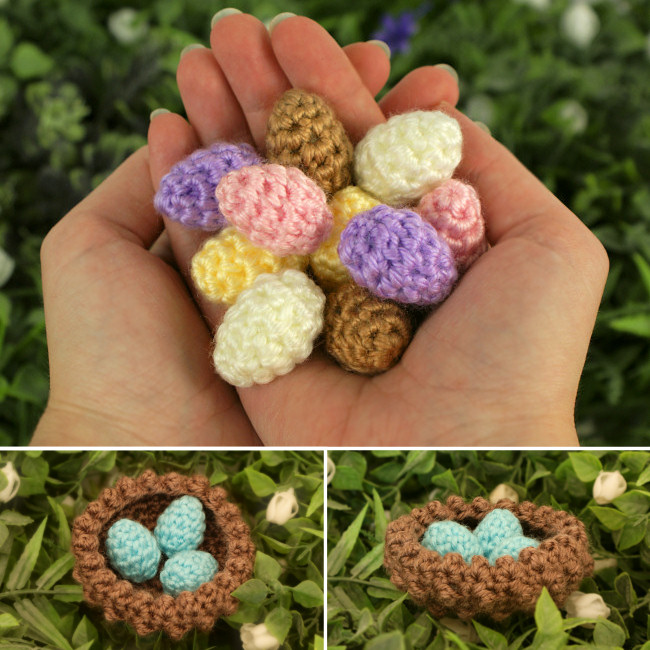 (image for) Tiny Eggs in a Nest DONATIONWARE crochet pattern - Click Image to Close