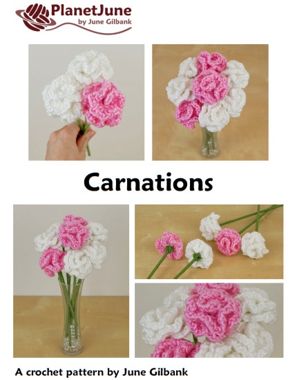 Carnations DONATIONWARE flower crochet pattern - Click Image to Close