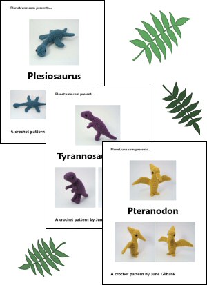 (image for) Dinosaurs Set 2 - THREE amigurumi crochet patterns - Click Image to Close