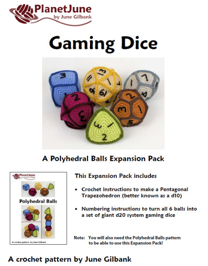 (image for) Gaming Dice EXPANSION PACK crochet pattern - Click Image to Close