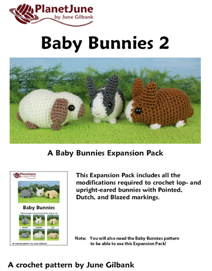(image for) Baby Bunnies 2 - three EXPANSION PACK amigurumi crochet patterns - Click Image to Close