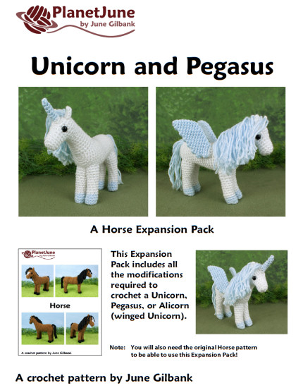 Unicorn and Pegasus EXPANSION PACK crochet pattern - Click Image to Close