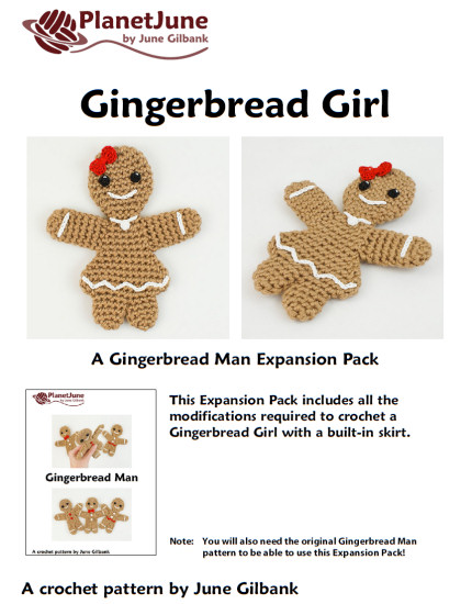 Gingerbread Girl EXPANSION PACK crochet pattern - Click Image to Close