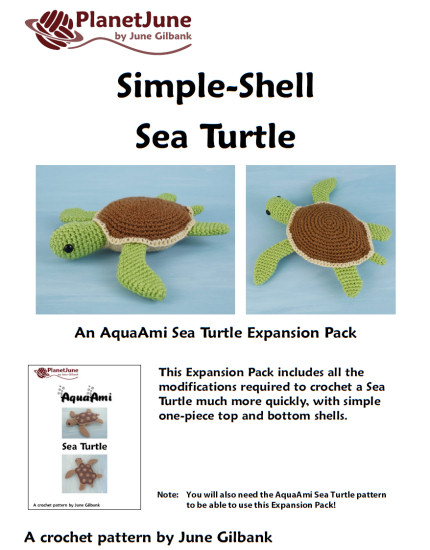 Simple-Shell Sea Turtle EXPANSION PACK crochet pattern - Click Image to Close