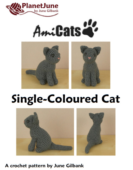 AmiCats Single-Coloured Cat amigurumi crochet pattern - Click Image to Close