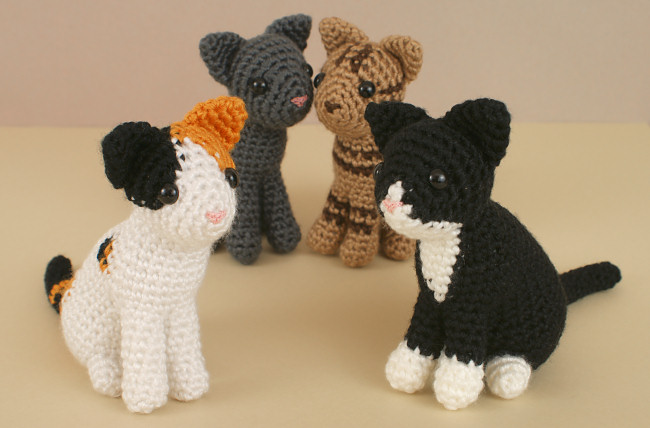 (image for) AmiCats Collection 1 - FOUR amigurumi cat crochet patterns - Click Image to Close