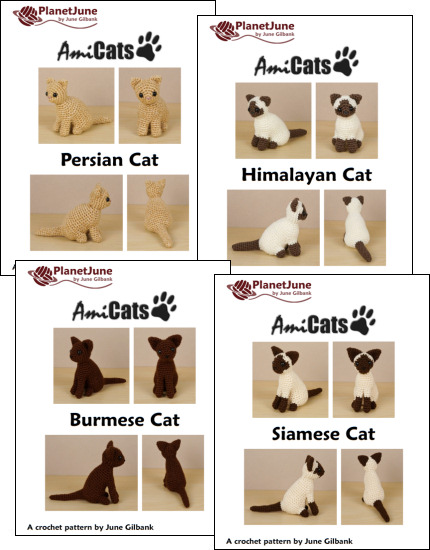 (image for) AmiCats Collection 2 - FOUR amigurumi cat crochet patterns - Click Image to Close
